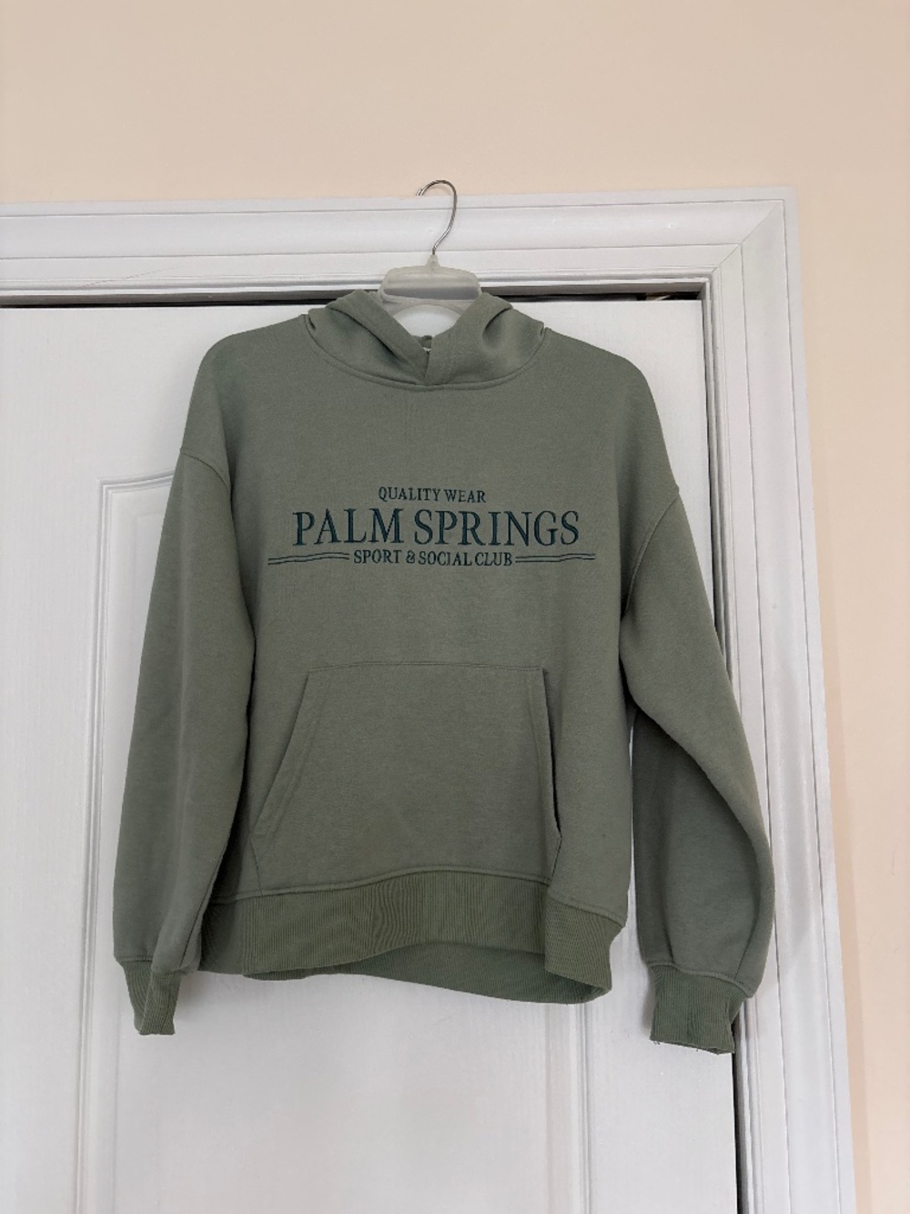 Refuge Sage Green Palm Springs Sport & Social Club Graphic Hoodie Size S
